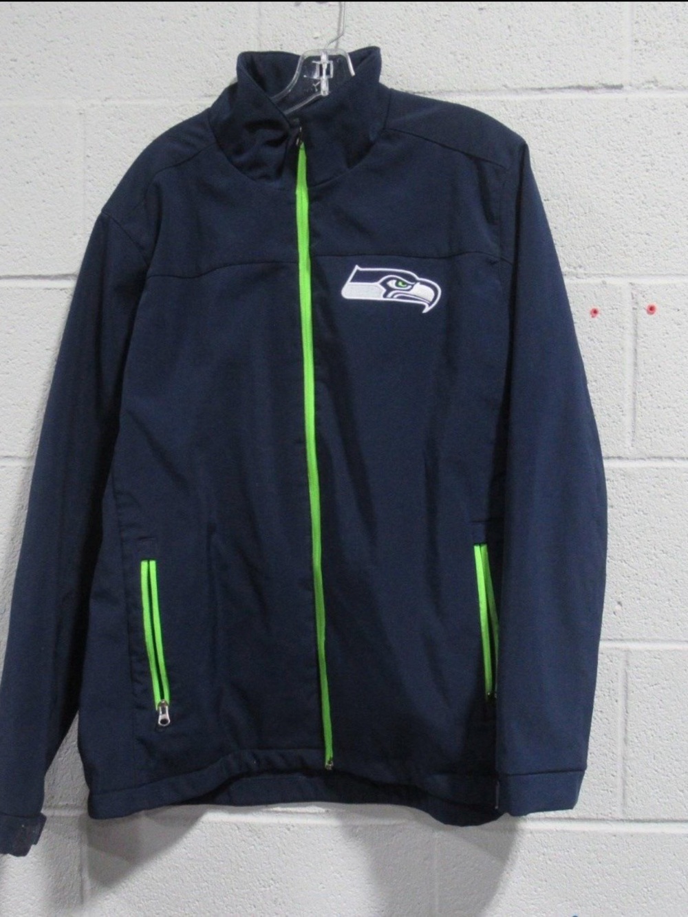 NFL Seattle Seahawks Navy Jacket with Neon Green Trim